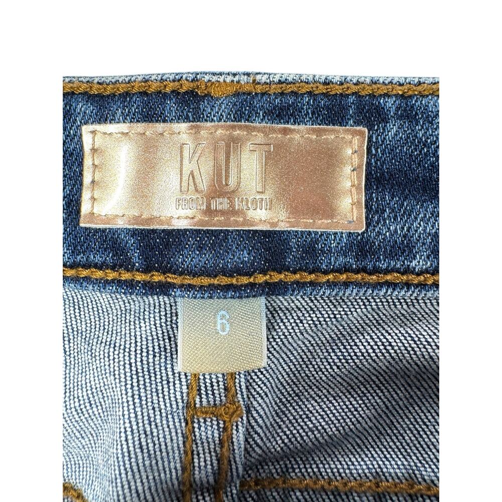 Kut from the Kloth Charlotte Jeans 6 High Rise Culotte Medium Wash Denim Casual - Picture 3 of 9